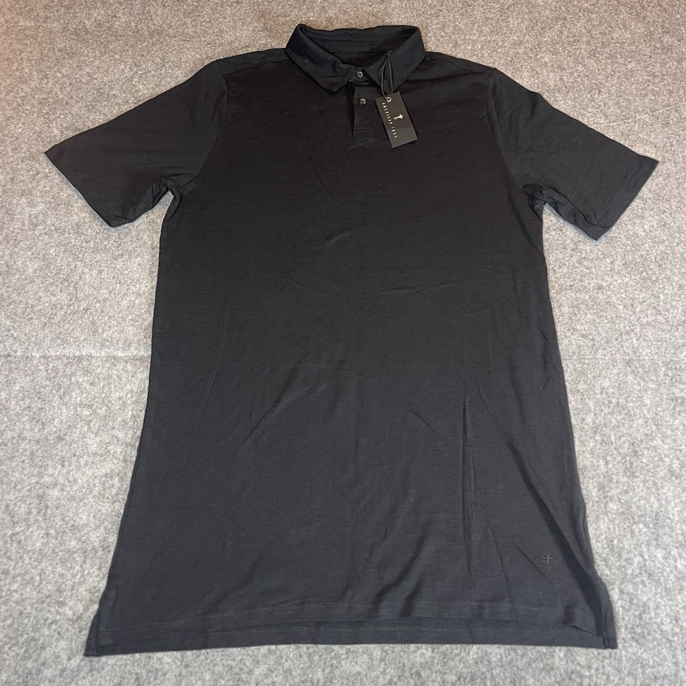 NWT American Tall‎ Polo Shirt Mens L/XT Black 100% Cotton Short Sleeve Casual